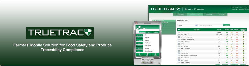 Enterprise Mobile Produce Tracability Solution for Foodlink (formerly TrueTrac)